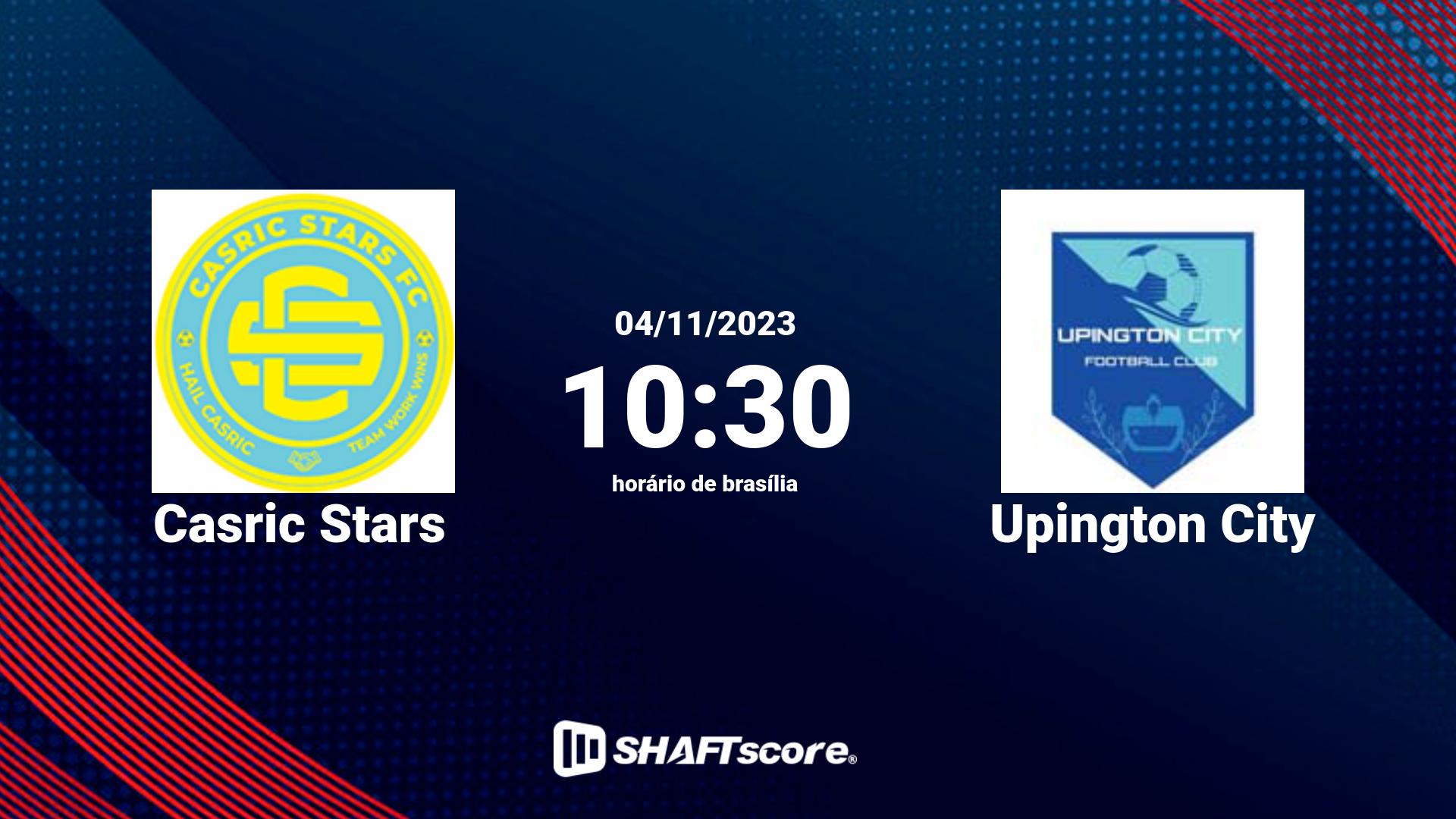 Estatísticas do jogo Casric Stars vs Upington City 04.11 10:30