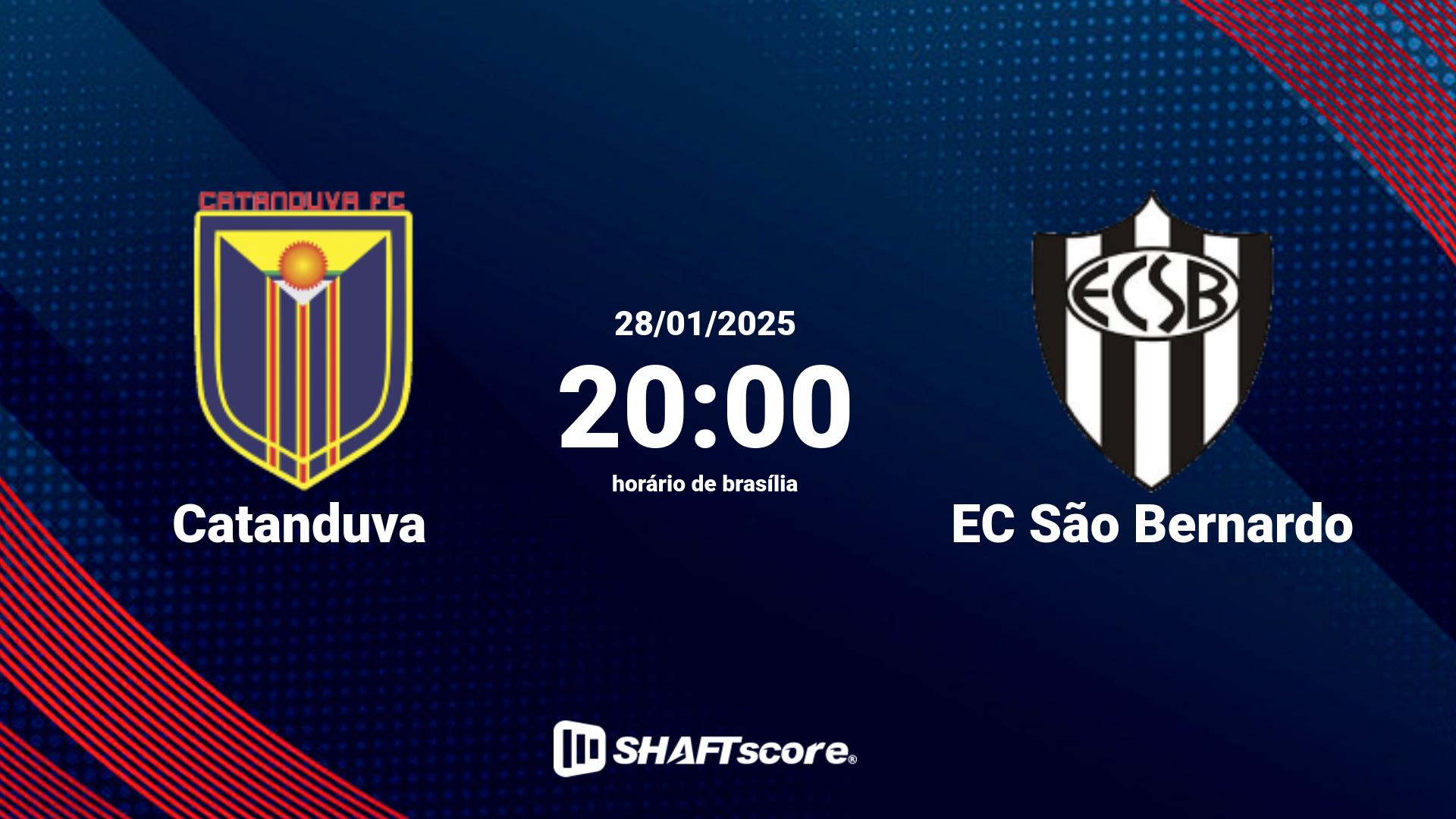 Estatísticas do jogo Catanduva vs EC São Bernardo 28.01 20:00