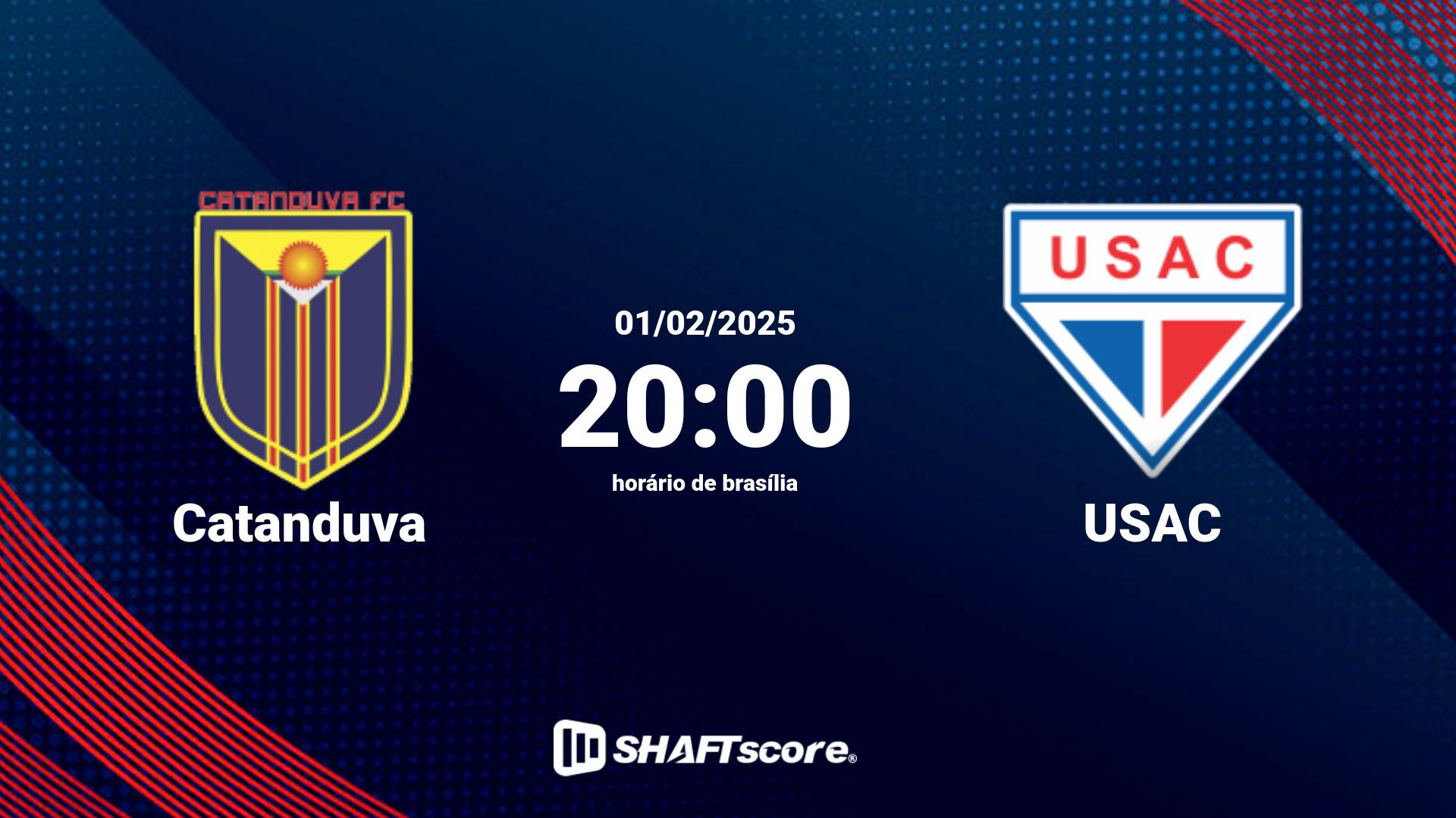 Estatísticas do jogo Catanduva vs USAC 01.02 20:00