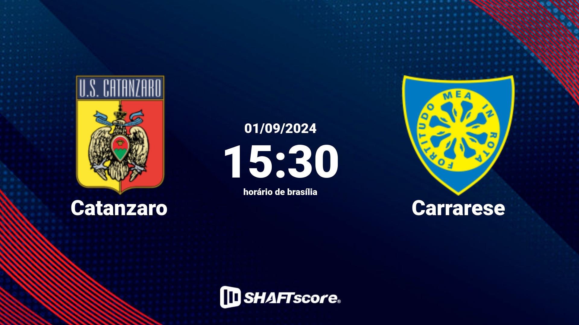 Estatísticas do jogo Catanzaro vs Carrarese 01.09 15:30