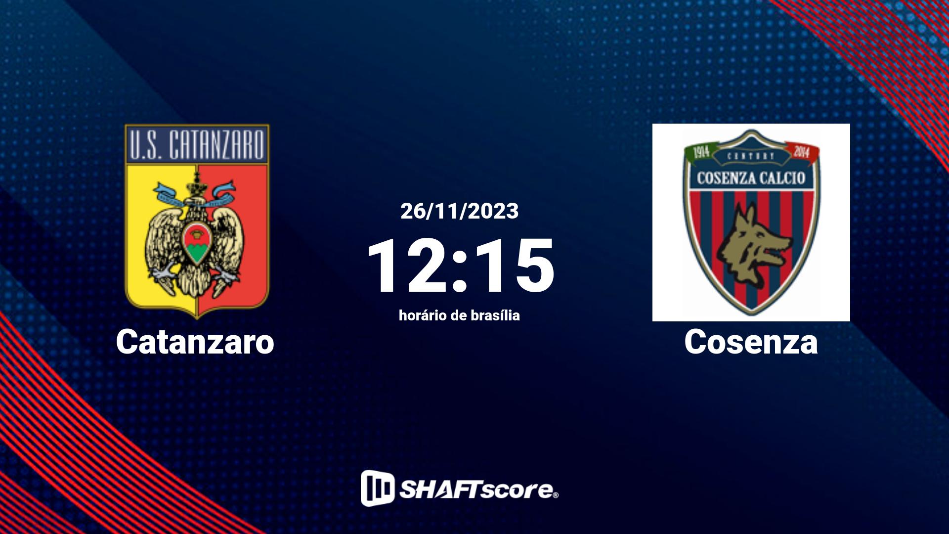 Estatísticas do jogo Catanzaro vs Cosenza 26.11 12:15