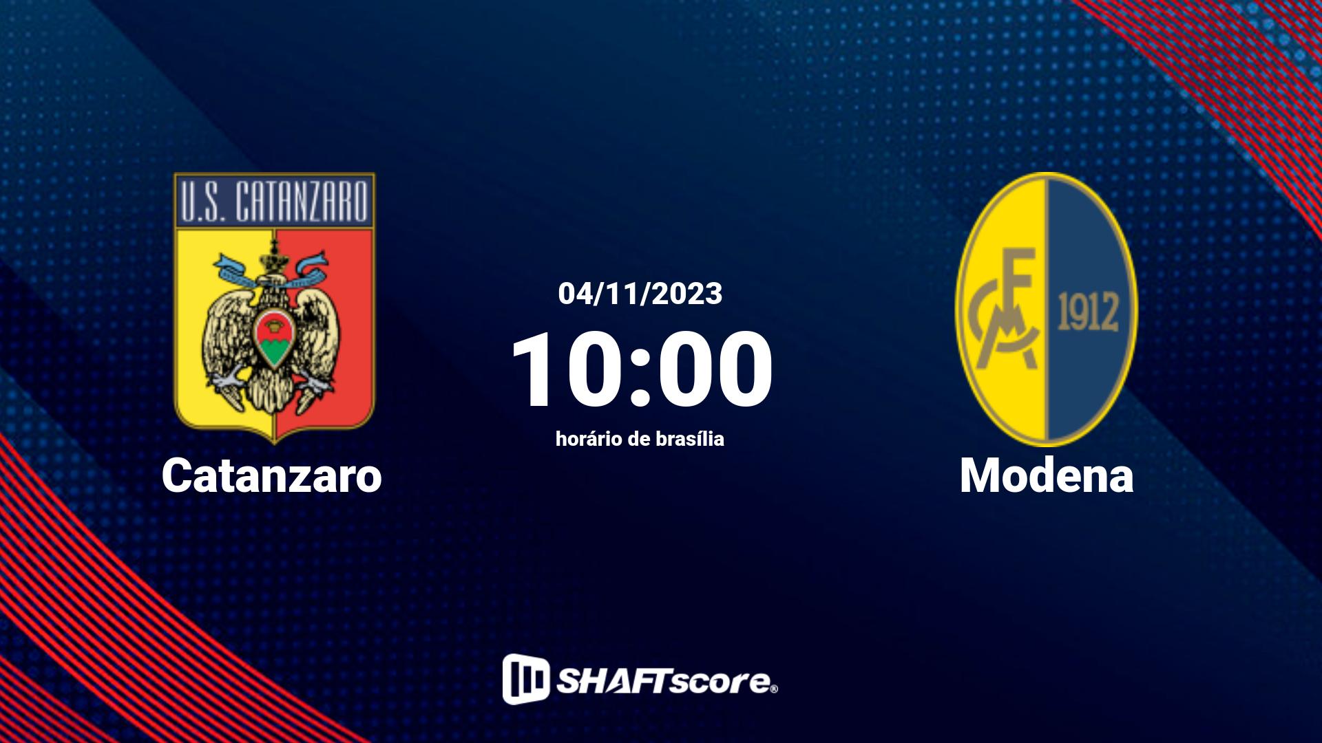 Estatísticas do jogo Catanzaro vs Modena 04.11 10:00