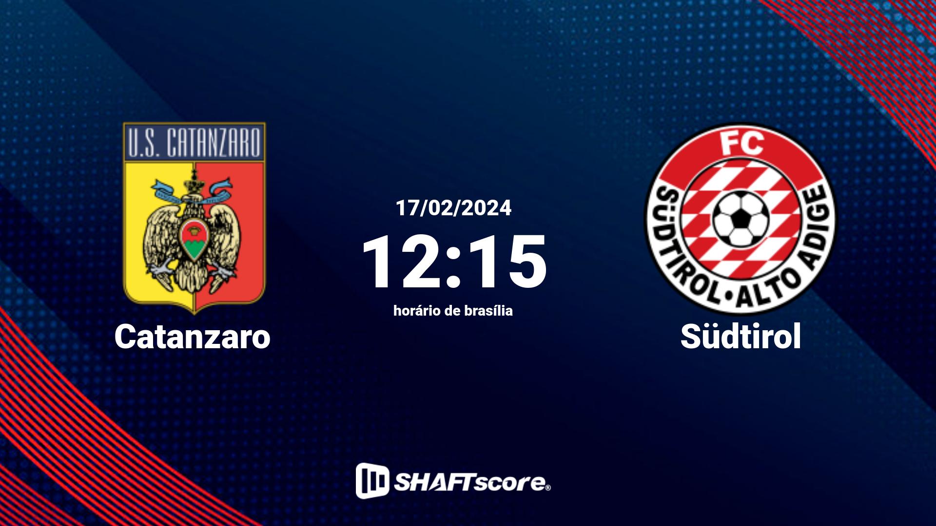 Estatísticas do jogo Catanzaro vs Südtirol 17.02 12:15