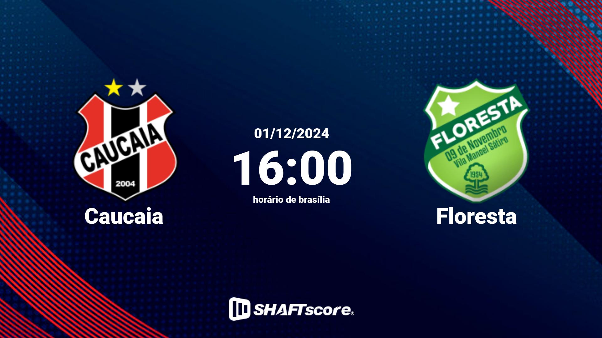 Estatísticas do jogo Caucaia vs Floresta 01.12 16:00