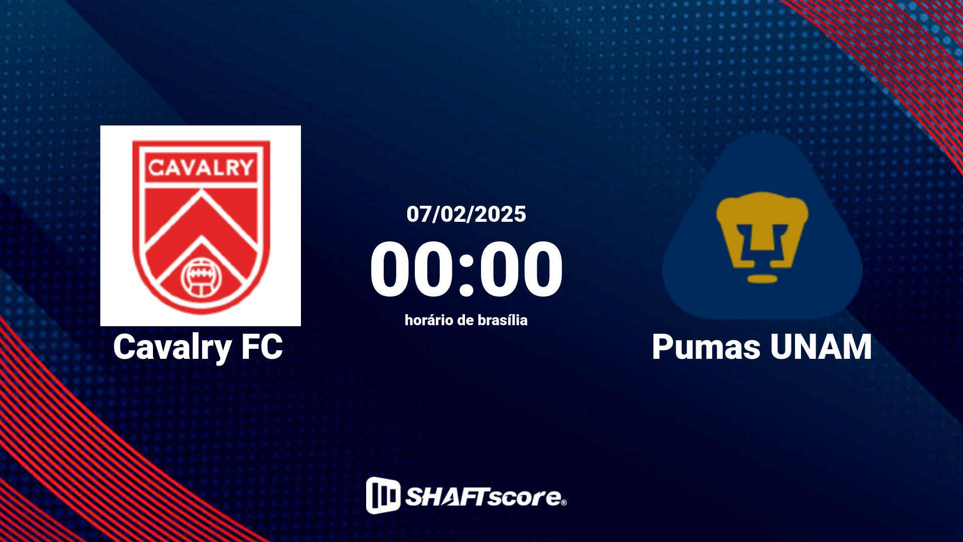 Estatísticas do jogo Cavalry FC vs Pumas UNAM 07.02 00:00