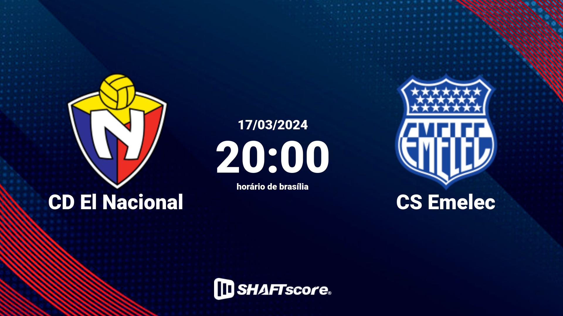 Estatísticas do jogo CD El Nacional vs CS Emelec 17.03 20:00