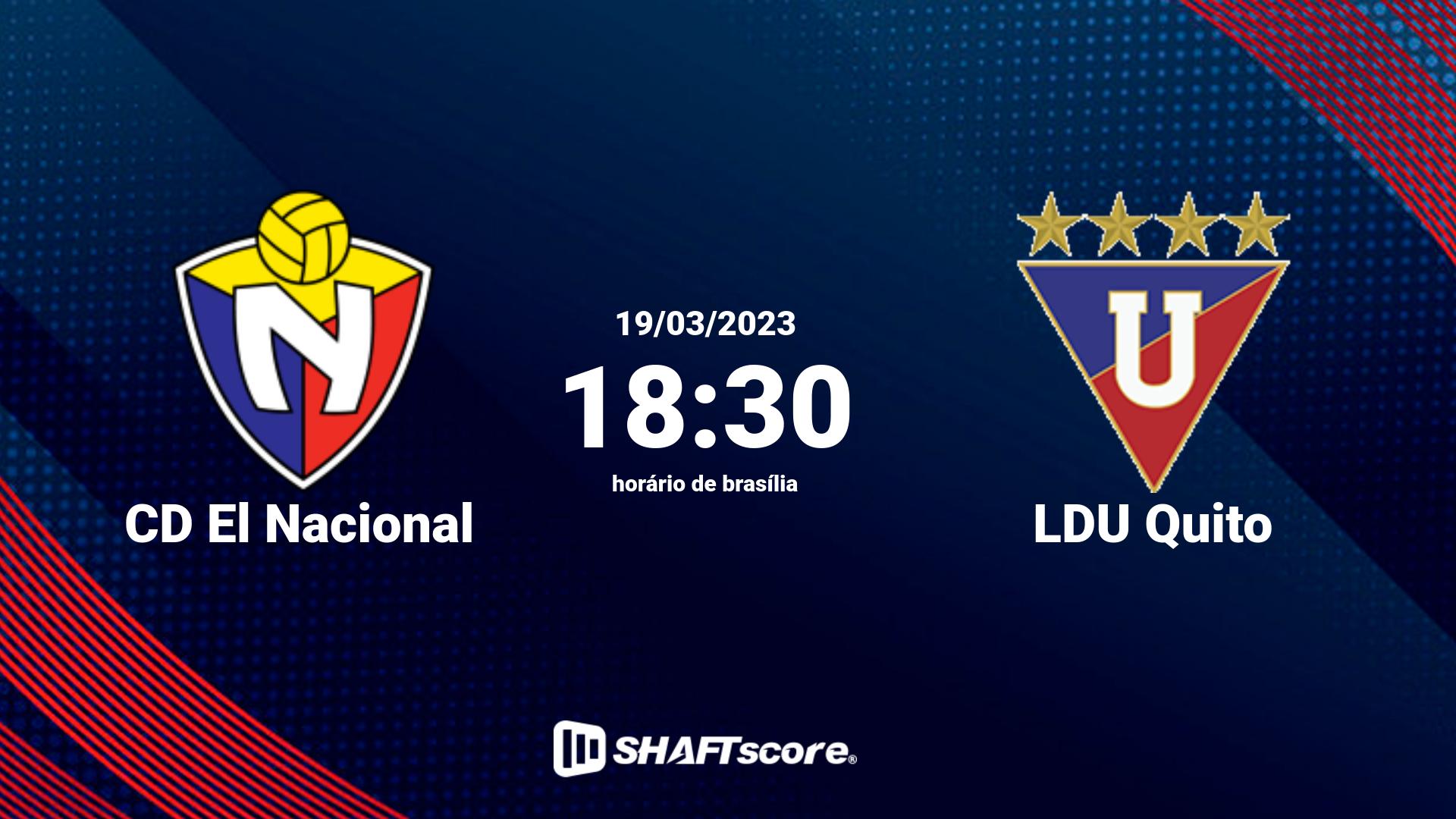 Estatísticas do jogo CD El Nacional vs LDU Quito 19.03 18:30