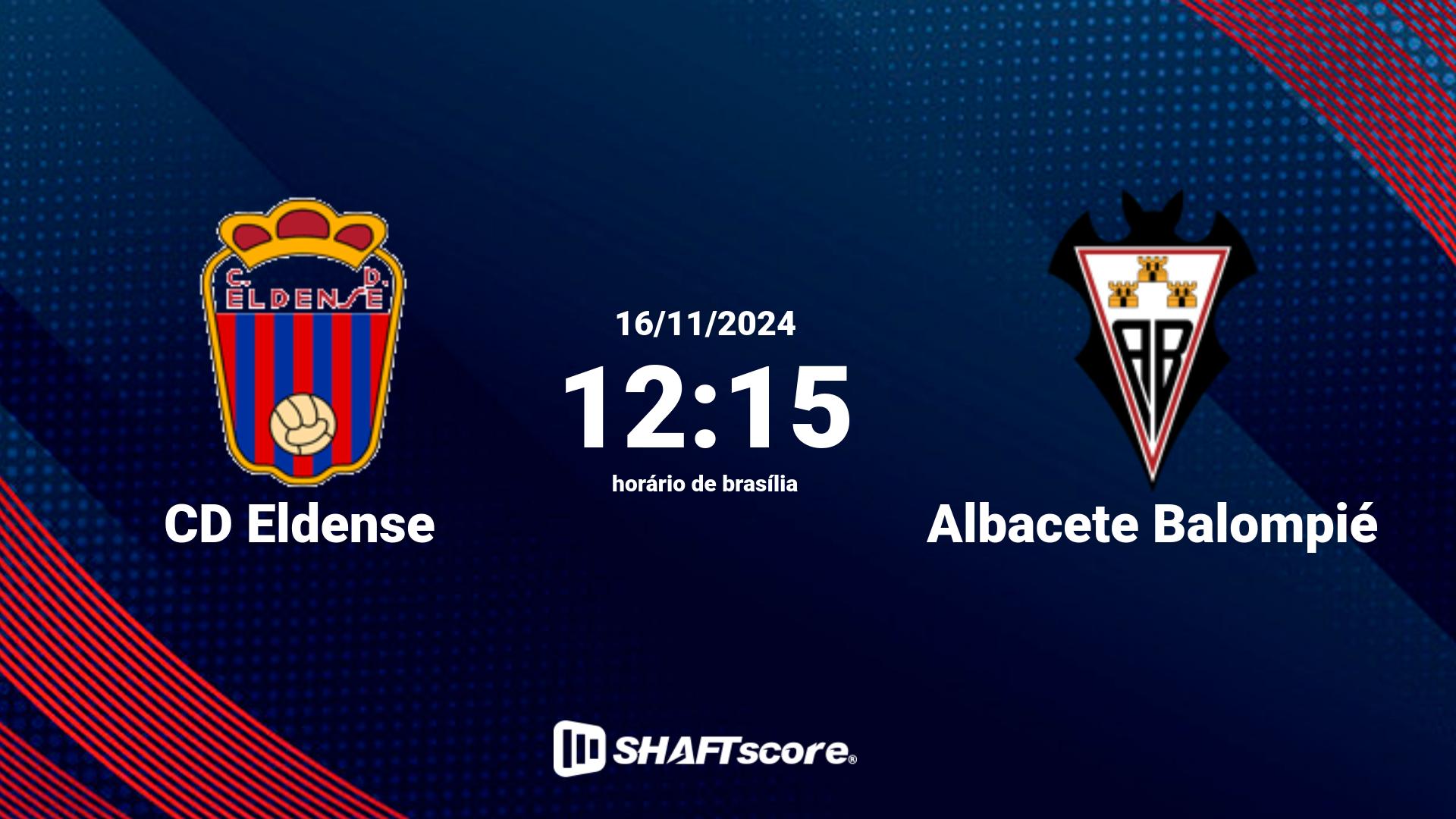 Estatísticas do jogo CD Eldense vs Albacete Balompié 16.11 12:15