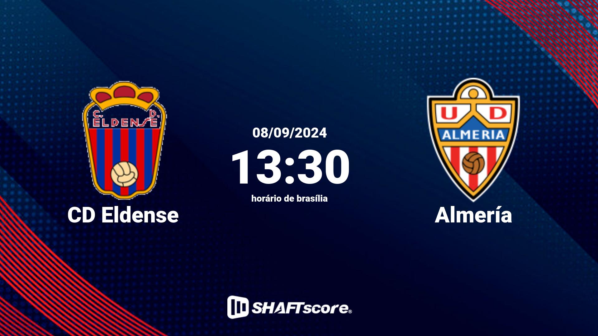 Estatísticas do jogo CD Eldense vs Almería 08.09 13:30