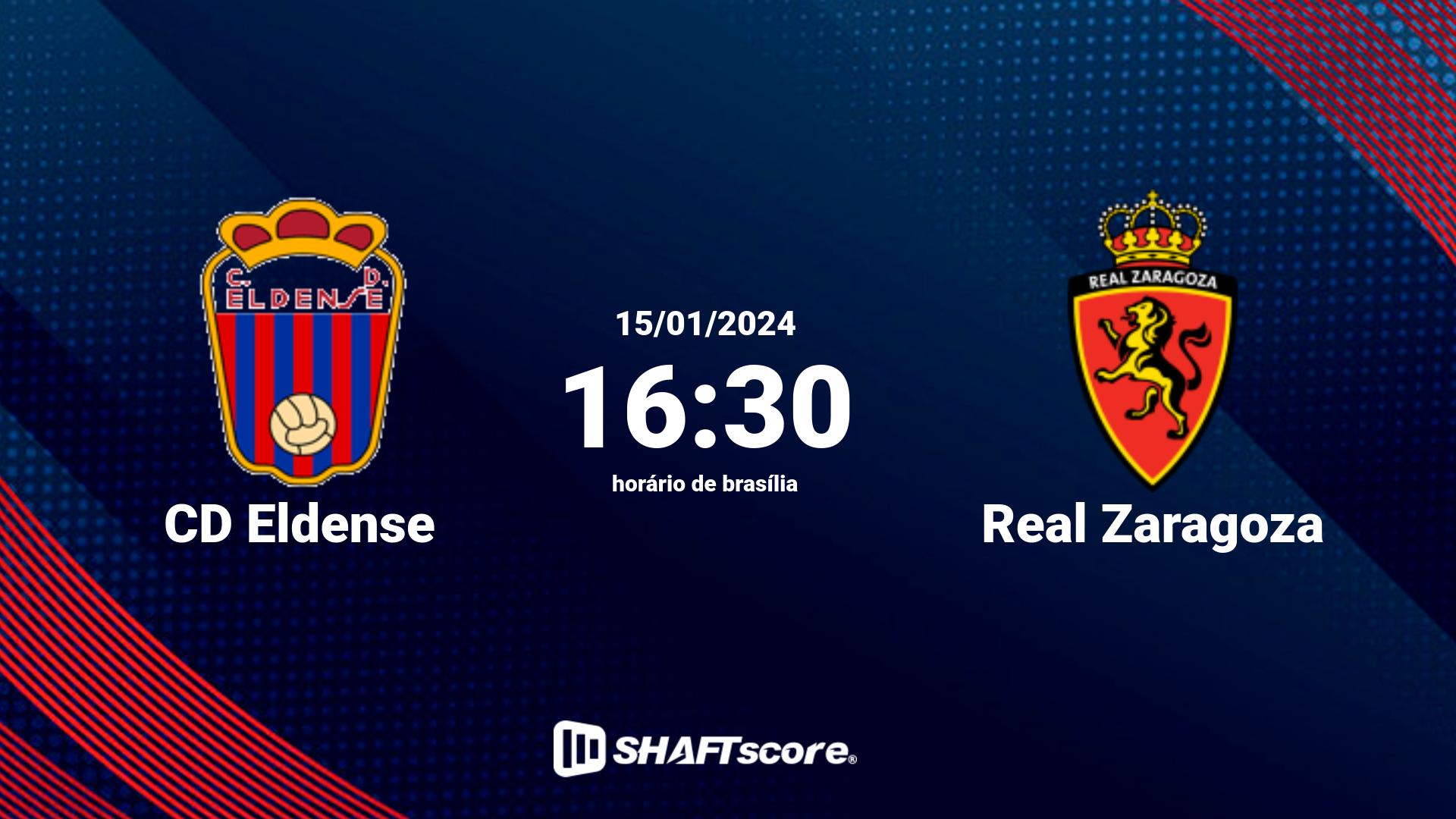 Estatísticas do jogo CD Eldense vs Real Zaragoza 15.01 16:30