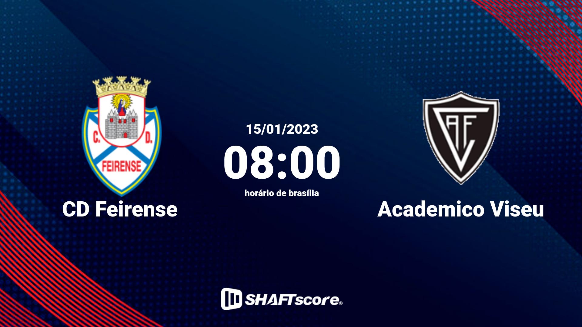 Estatísticas do jogo CD Feirense vs Academico Viseu 15.01 08:00