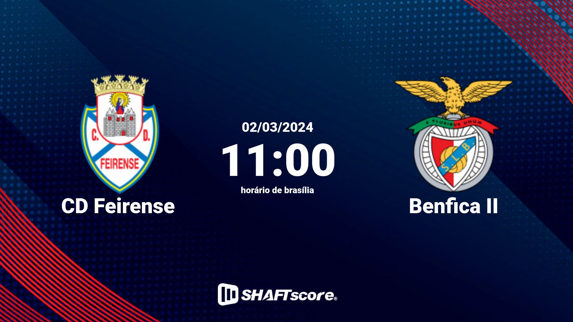 Estatísticas do jogo CD Feirense vs Benfica II 02.03 11:00