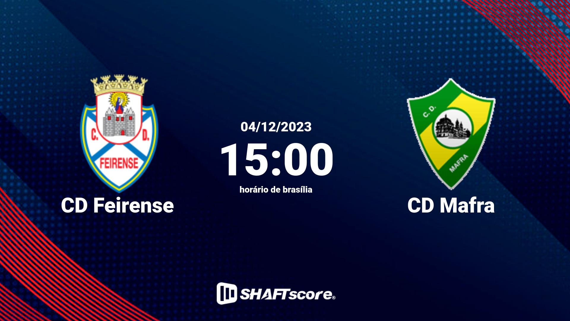 Estatísticas do jogo CD Feirense vs CD Mafra 04.12 15:00