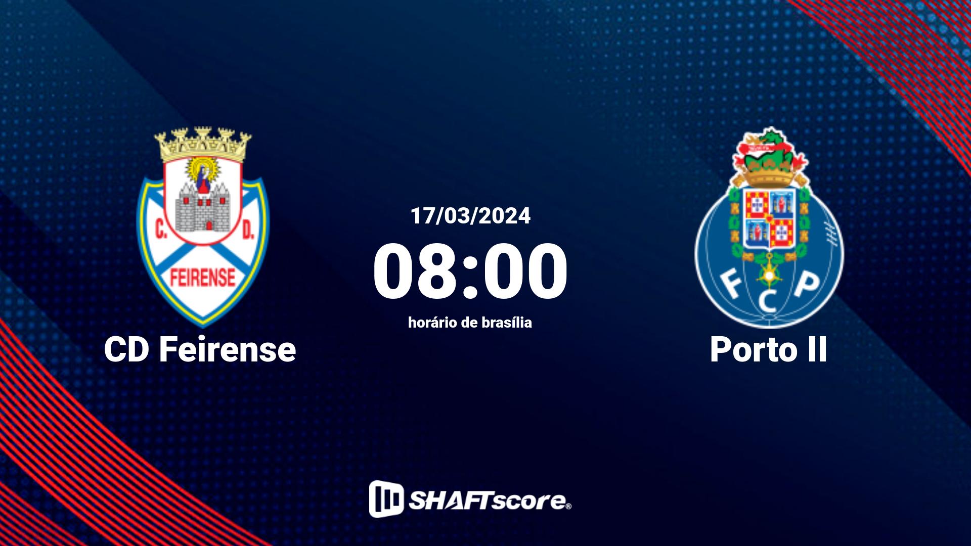 Estatísticas do jogo CD Feirense vs Porto II 17.03 08:00