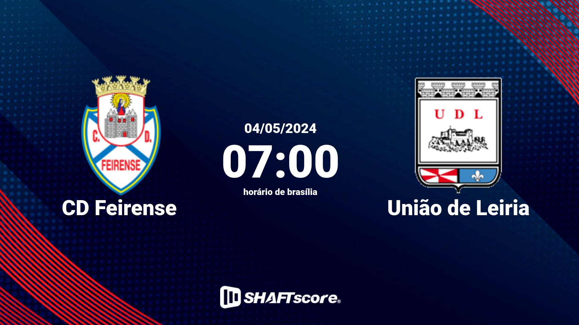 Estatísticas do jogo CD Feirense vs União de Leiria 04.05 07:00