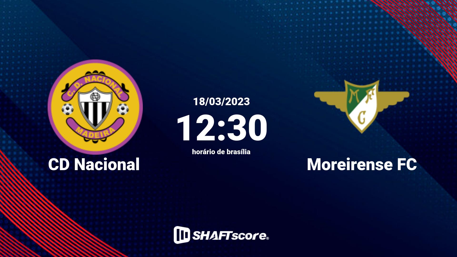 Estatísticas do jogo CD Nacional vs Moreirense FC 18.03 12:30