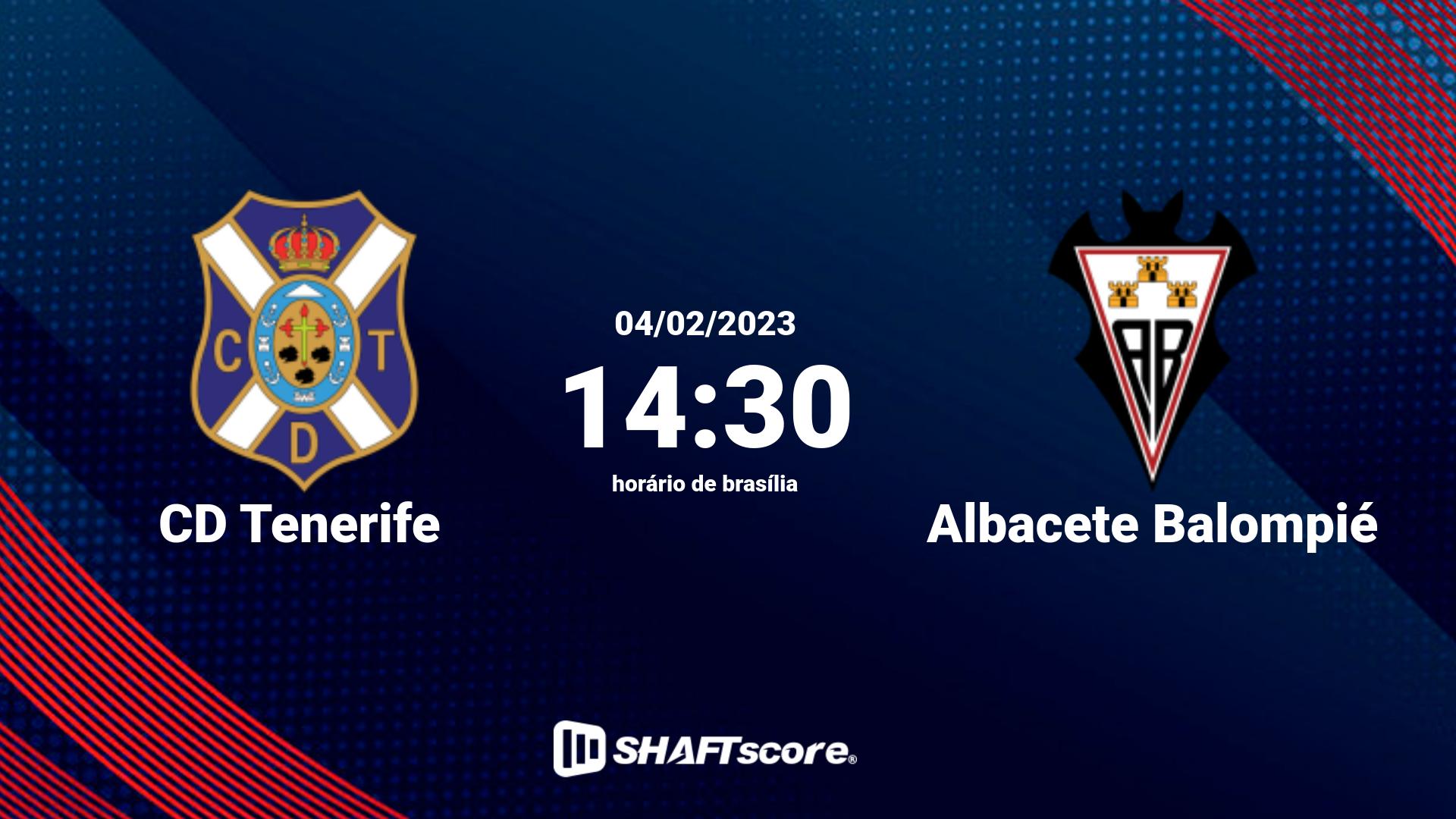 Estatísticas do jogo CD Tenerife vs Albacete Balompié 04.02 14:30