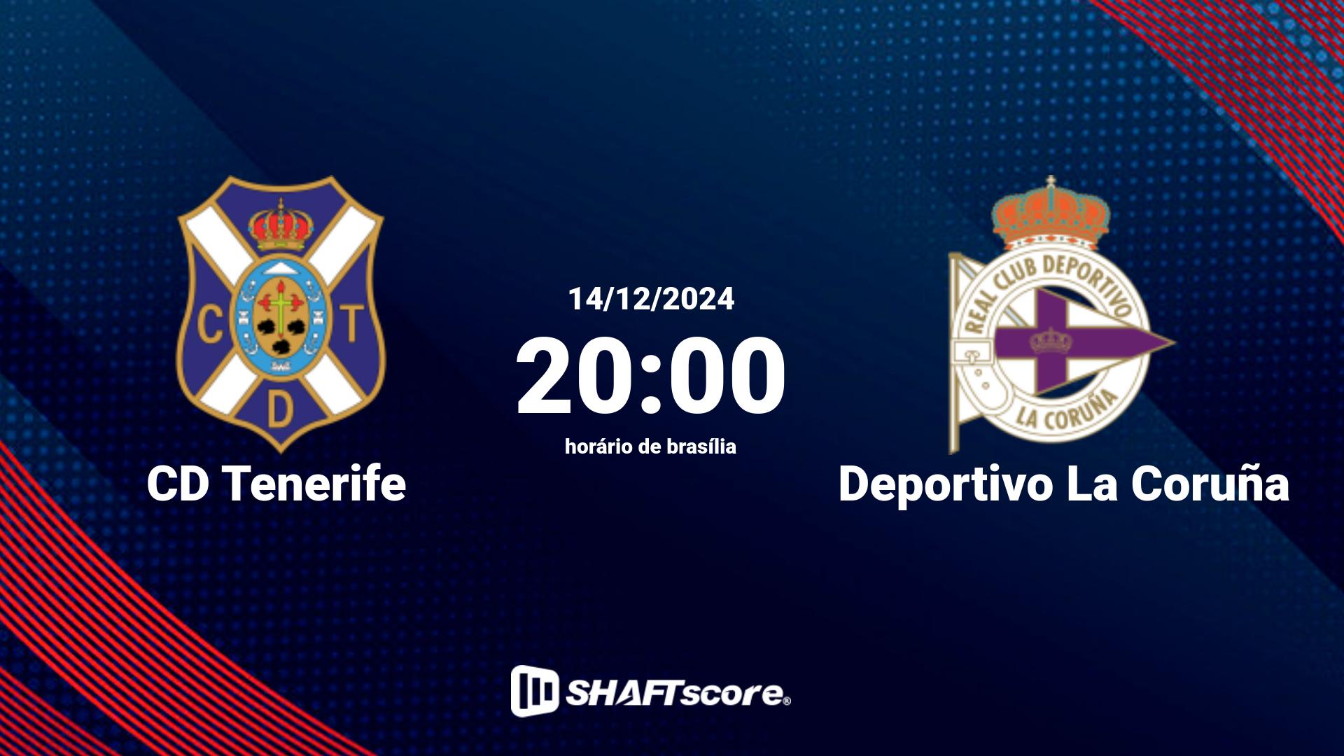 Estatísticas do jogo CD Tenerife vs Deportivo La Coruña 14.12 20:00