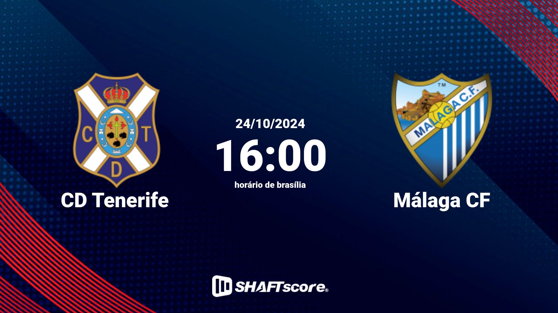 Estatísticas do jogo CD Tenerife vs Málaga CF 24.10 16:00