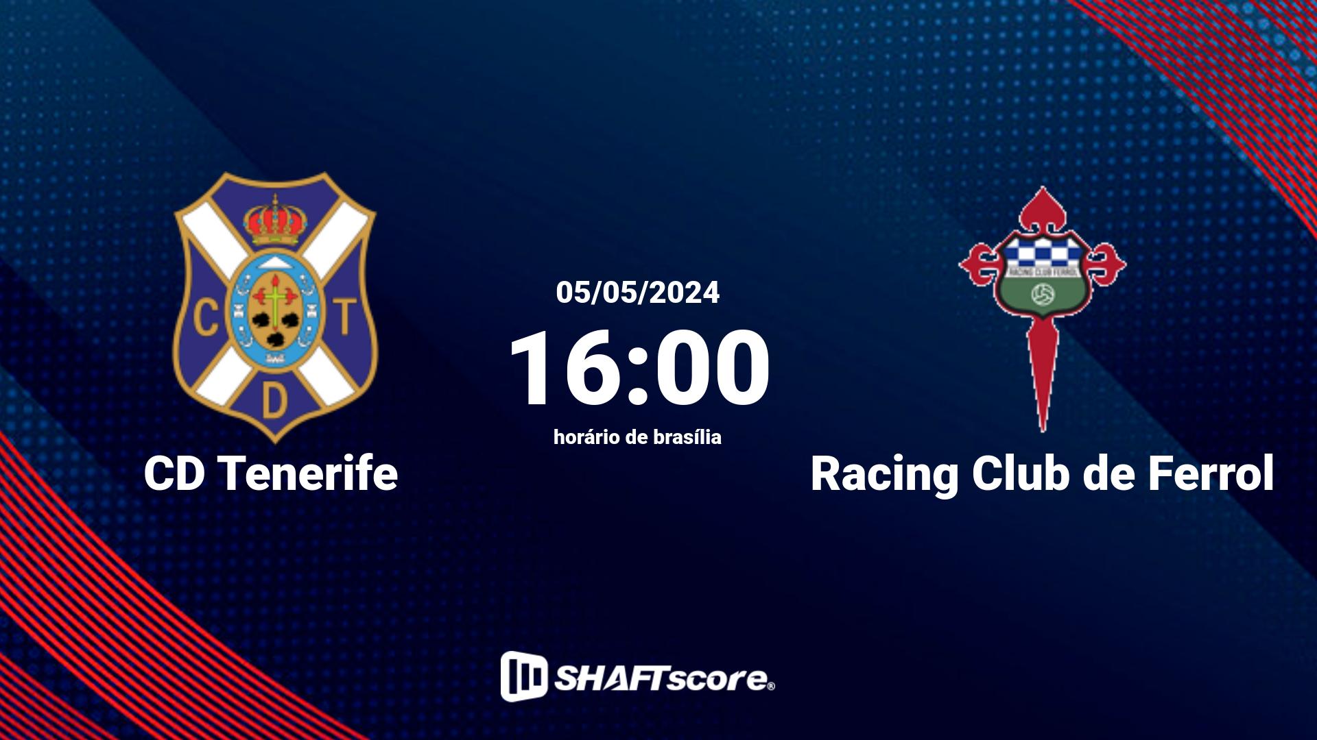 Estatísticas do jogo CD Tenerife vs Racing Club de Ferrol 05.05 16:00