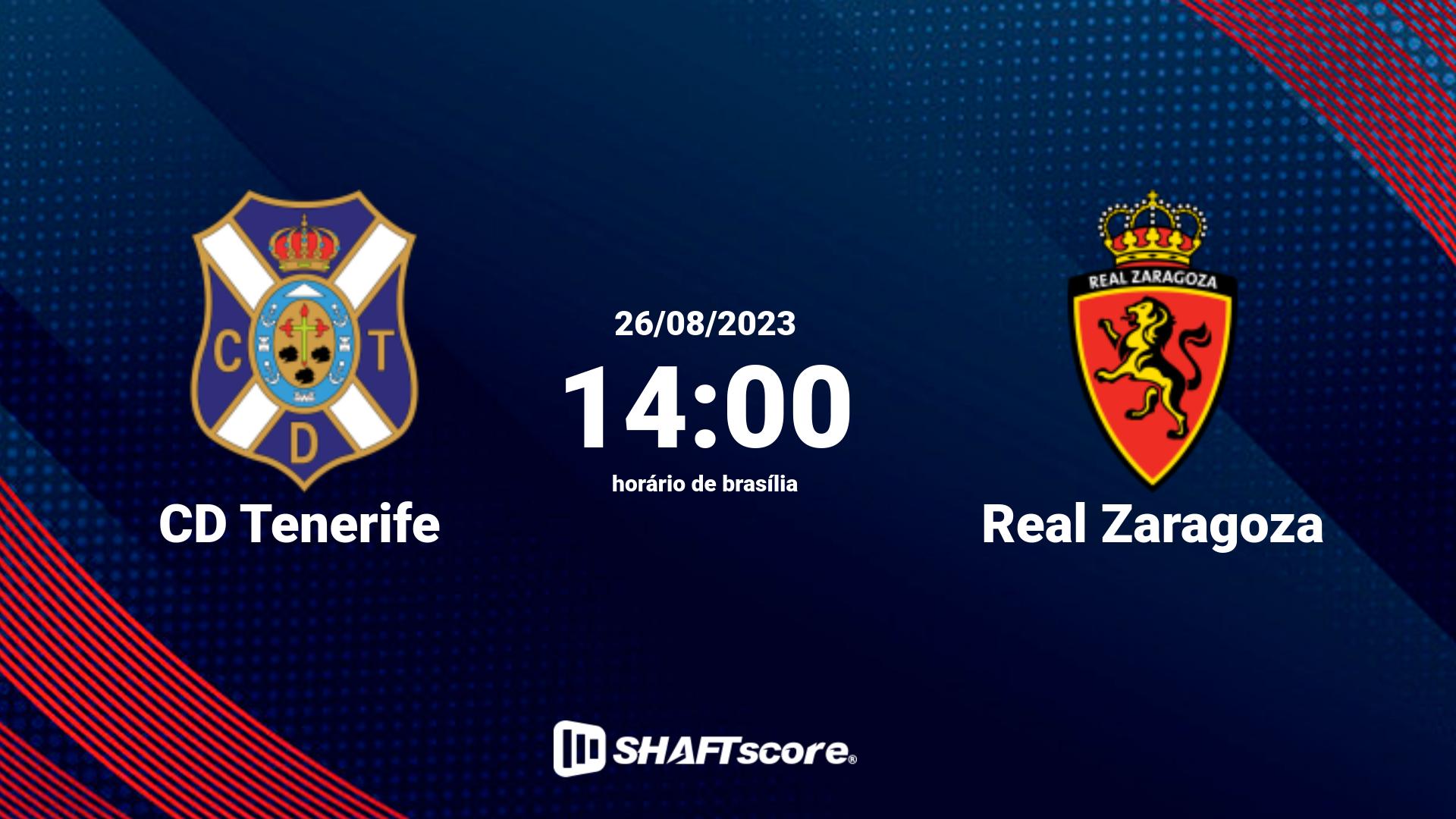 Estatísticas do jogo CD Tenerife vs Real Zaragoza 26.08 14:00