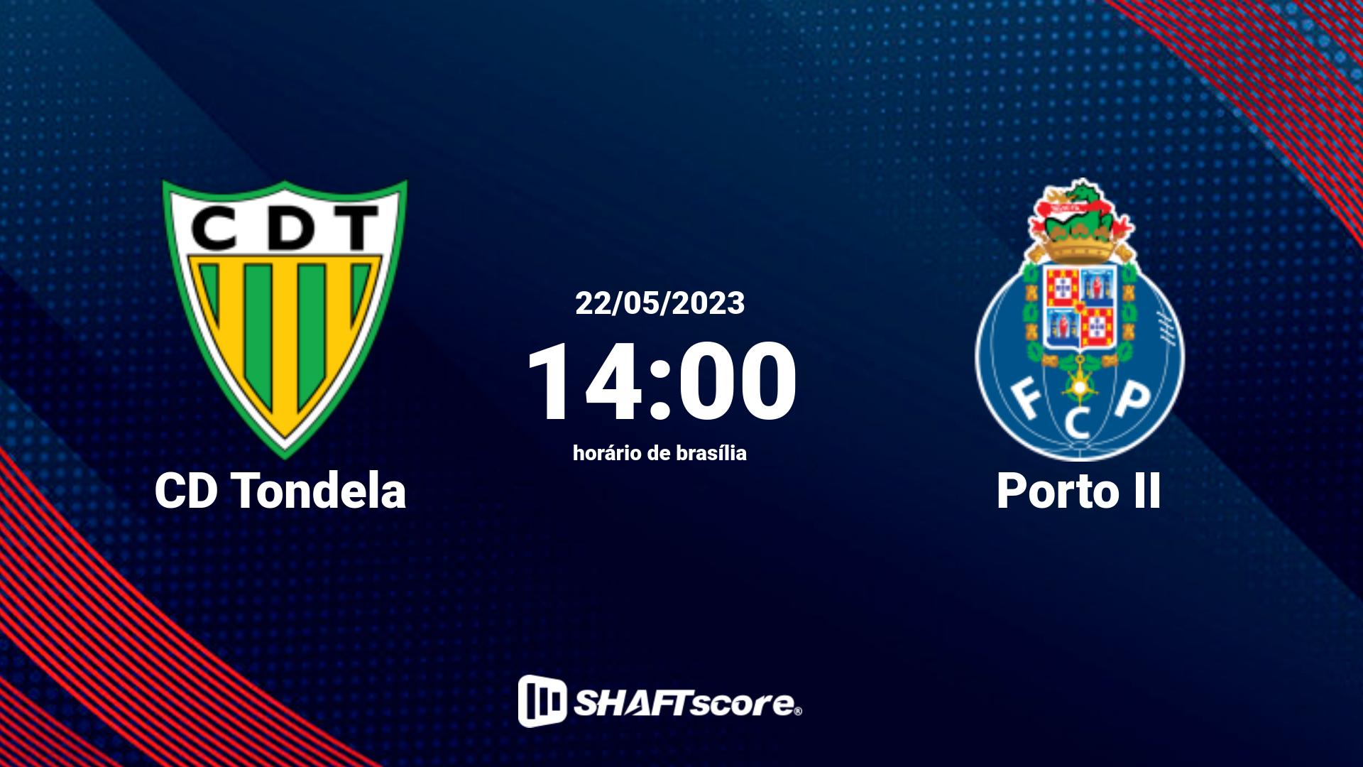 Estatísticas do jogo CD Tondela vs Porto II 22.05 14:00