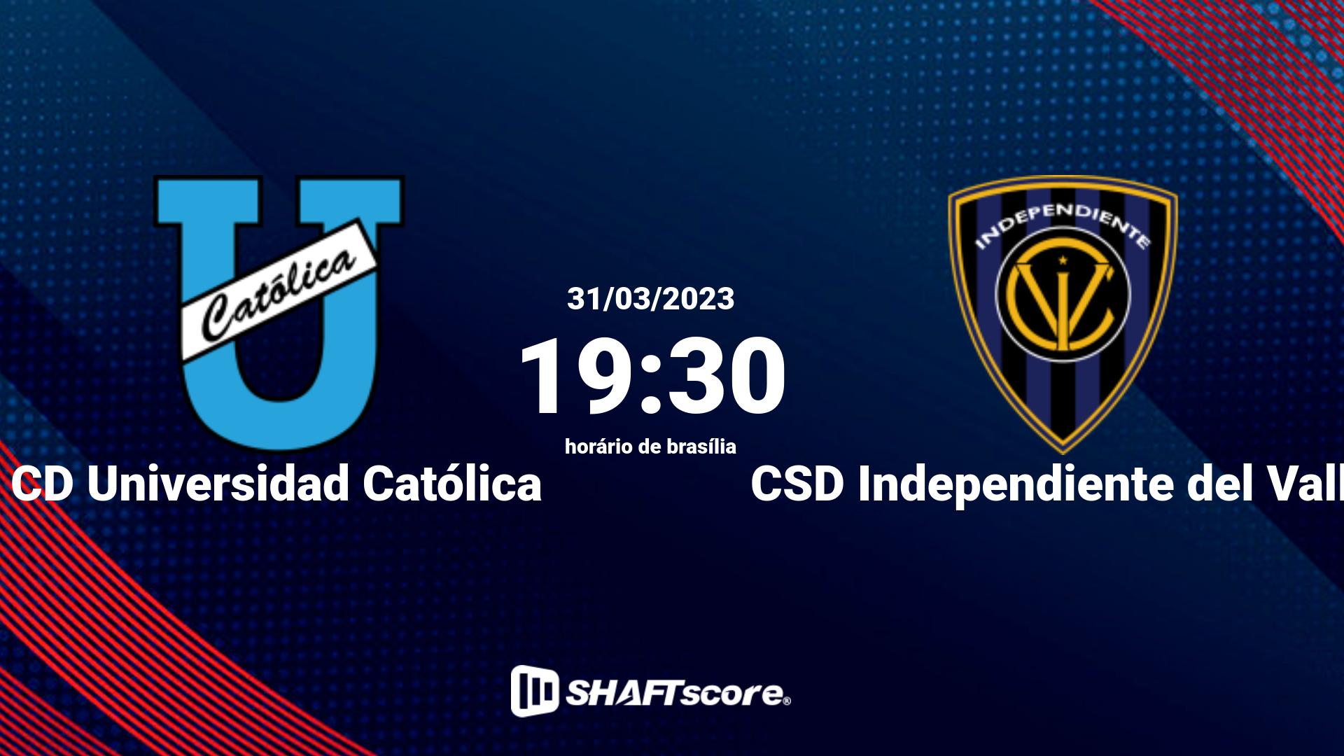 Estatísticas do jogo CD Universidad Católica vs CSD Independiente del Valle 31.03 19:30