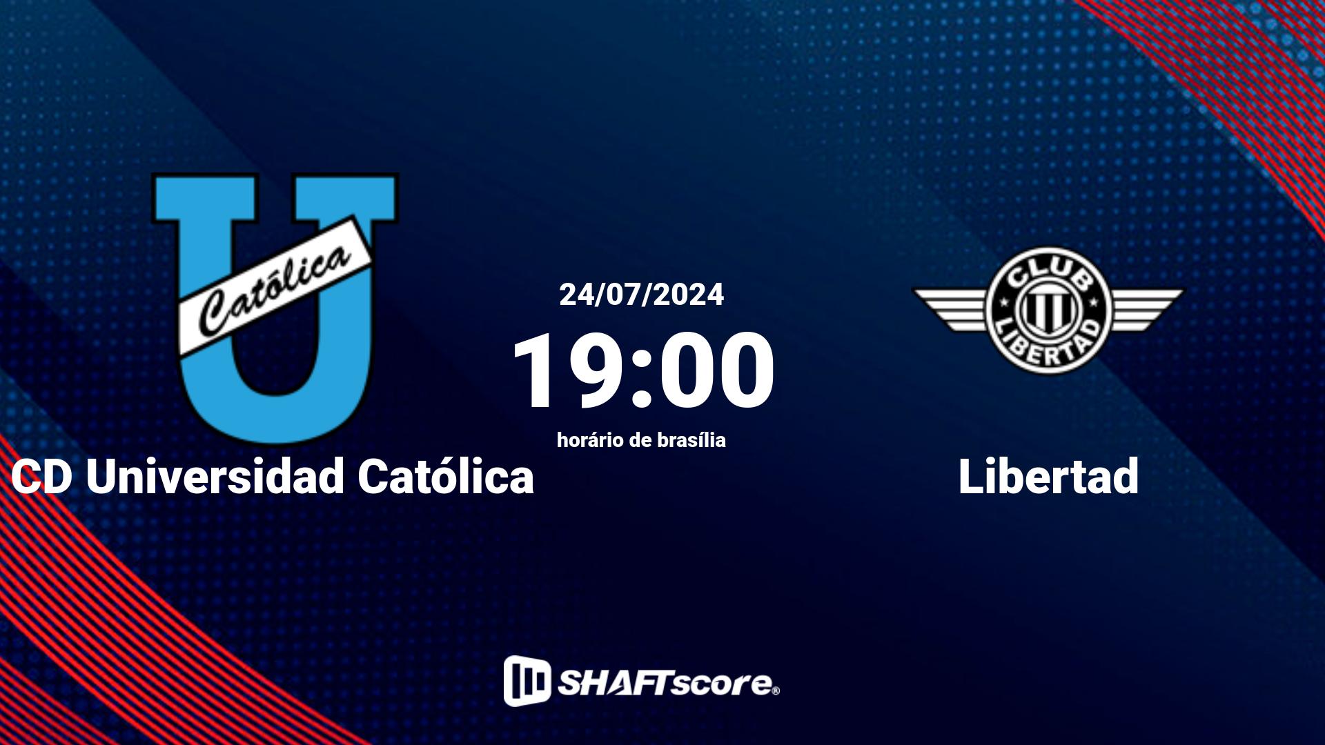 Estatísticas do jogo CD Universidad Católica vs Libertad 24.07 19:00