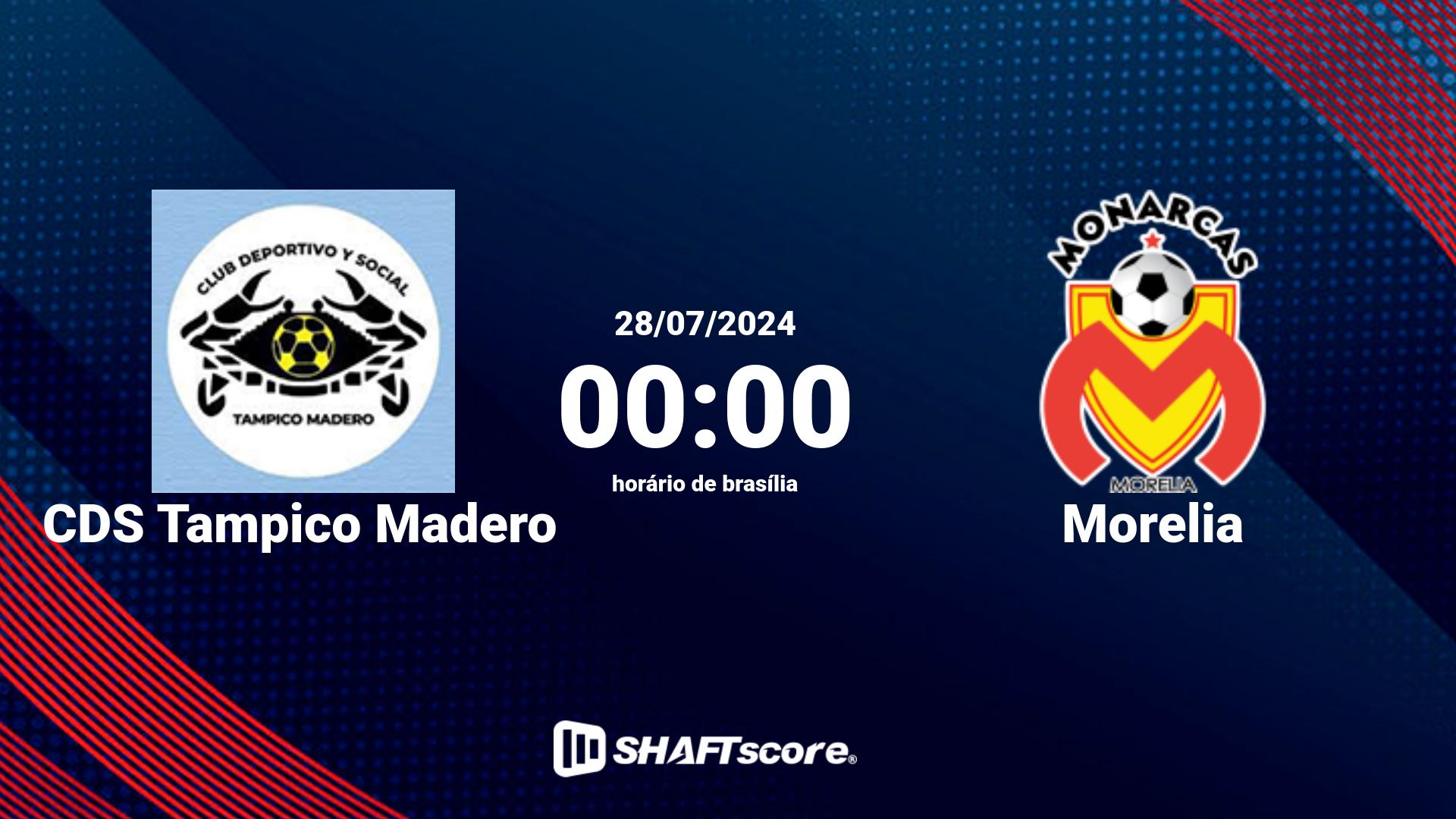 Estatísticas do jogo CDS Tampico Madero vs Morelia 28.07 00:00