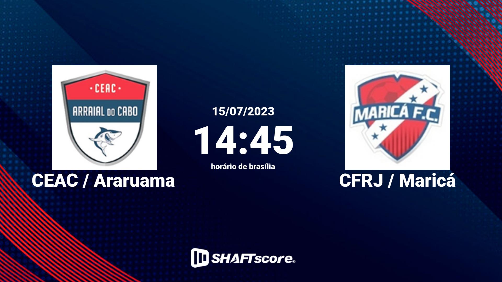 Estatísticas do jogo CEAC / Araruama vs CFRJ / Maricá 15.07 14:45