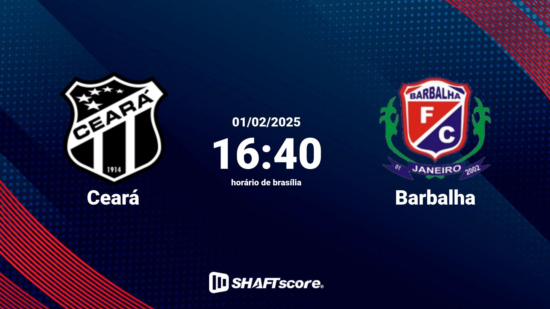 Estatísticas do jogo Ceará vs Barbalha 01.02 16:40