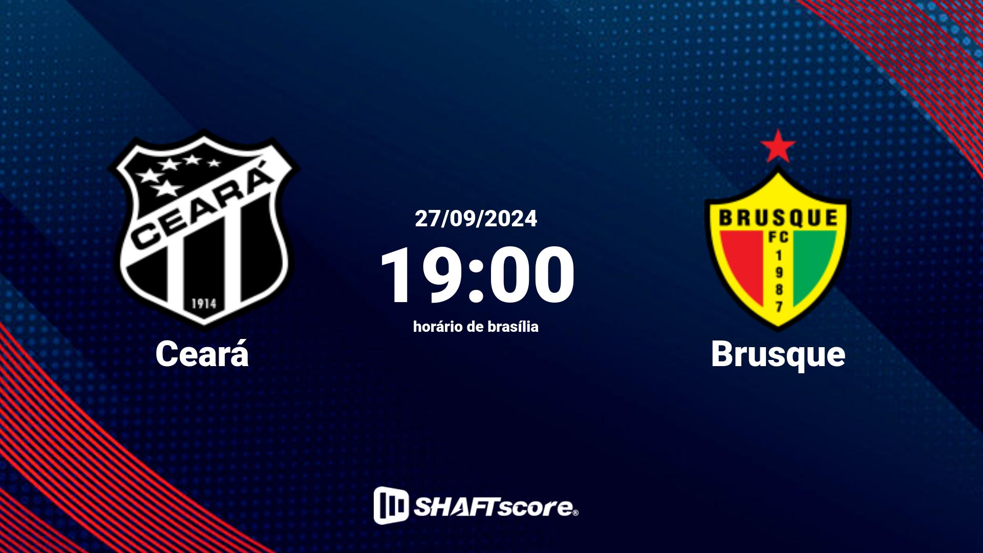 Estatísticas do jogo Ceará vs Brusque 27.09 19:00