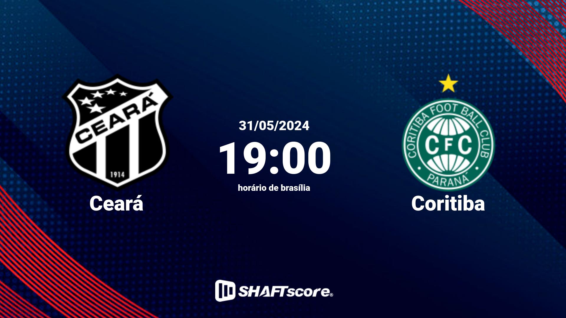 Estatísticas do jogo Ceará vs Coritiba 31.05 19:00