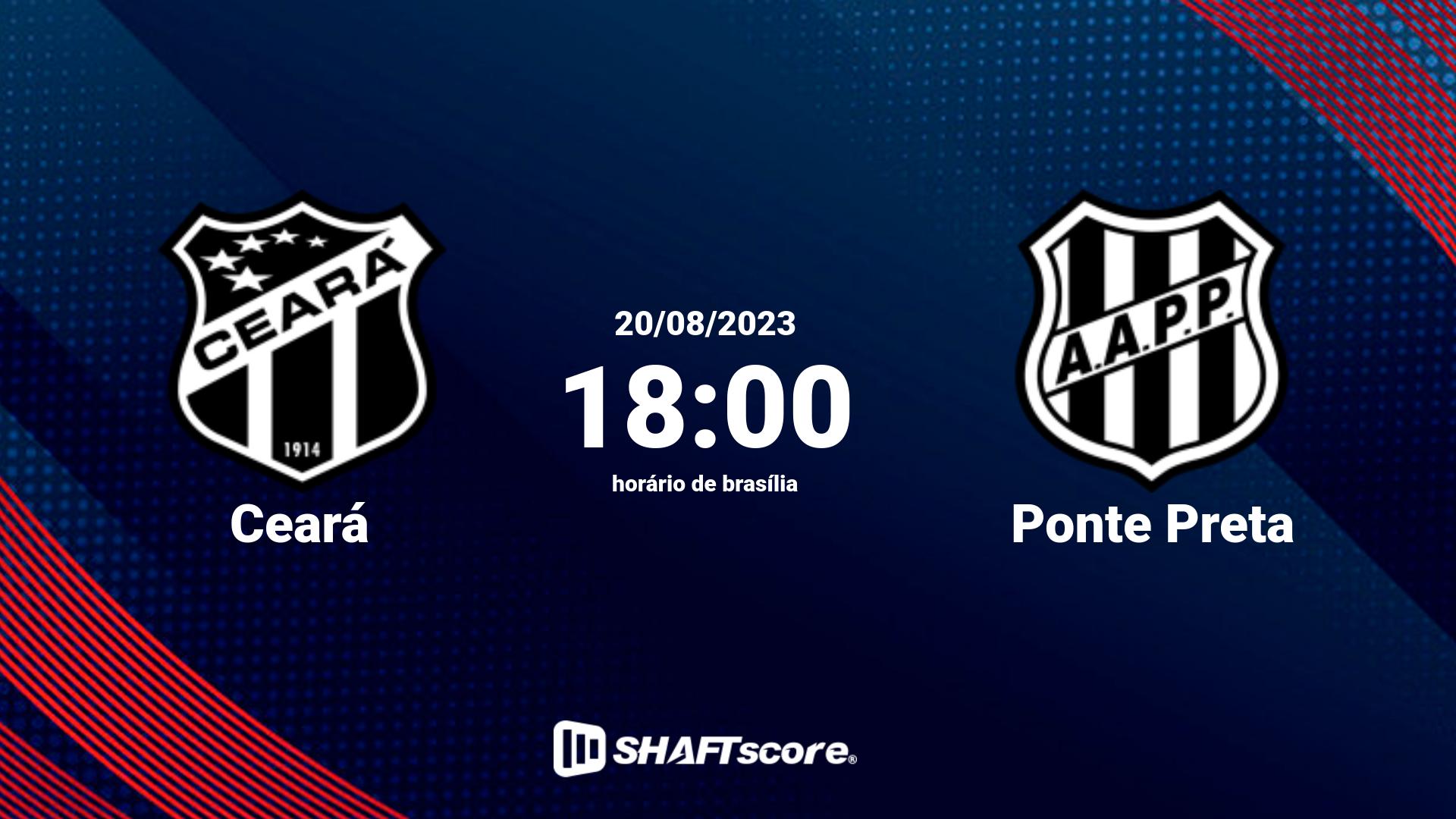 Estatísticas do jogo Ceará vs Ponte Preta 20.08 18:00