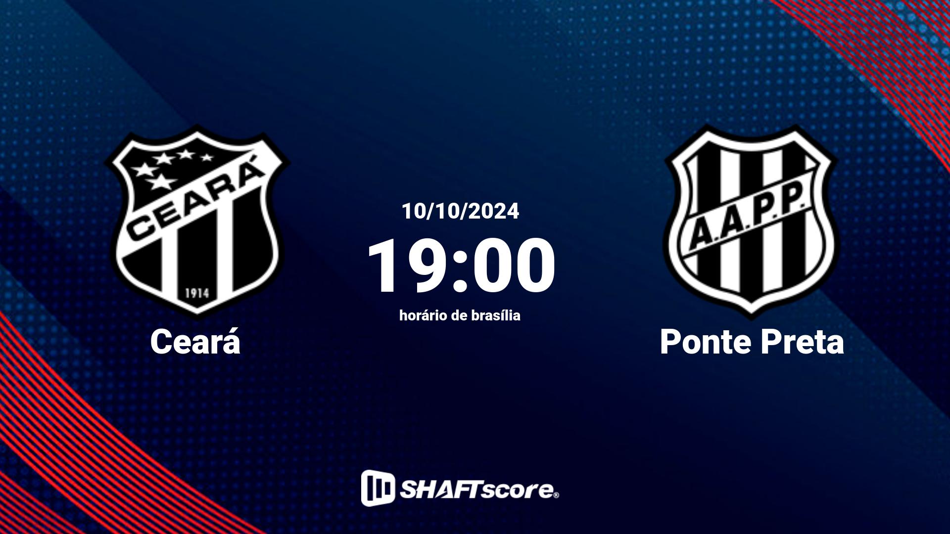 Estatísticas do jogo Ceará vs Ponte Preta 10.10 19:00