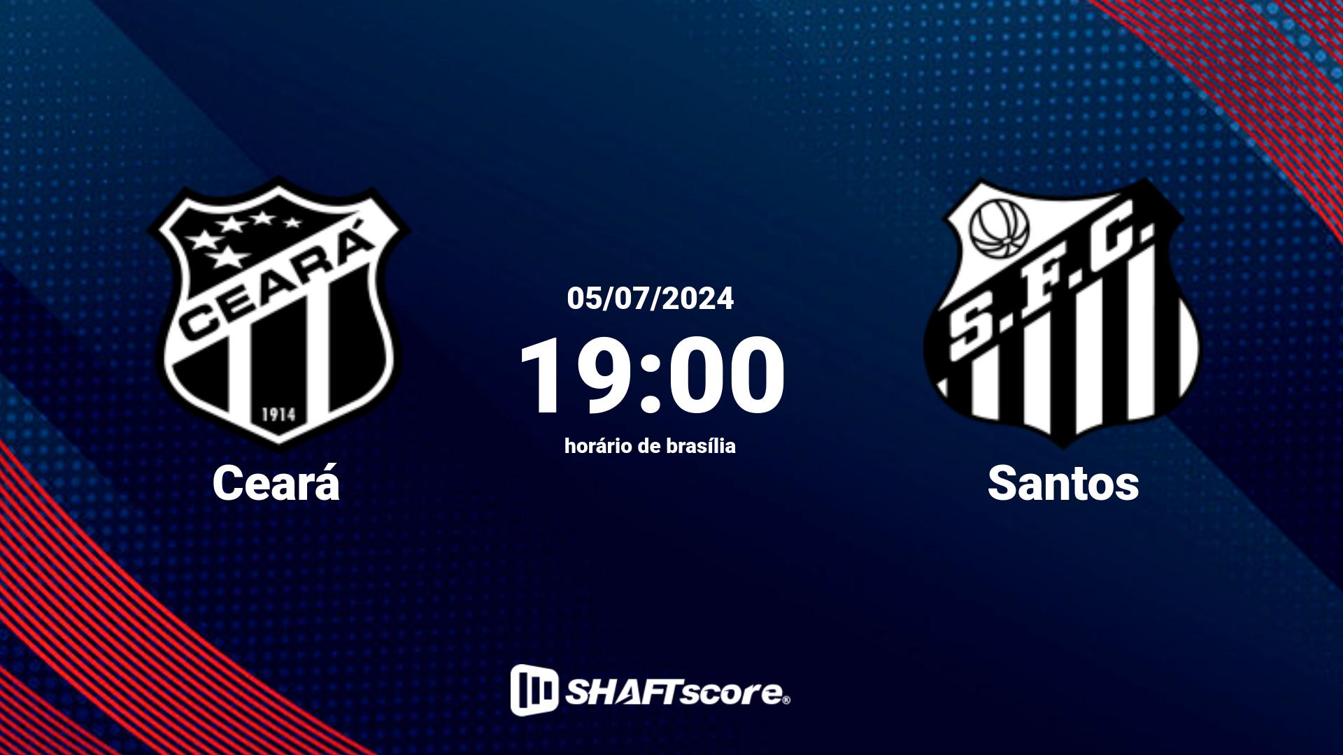 Estatísticas do jogo Ceará vs Santos 05.07 19:00