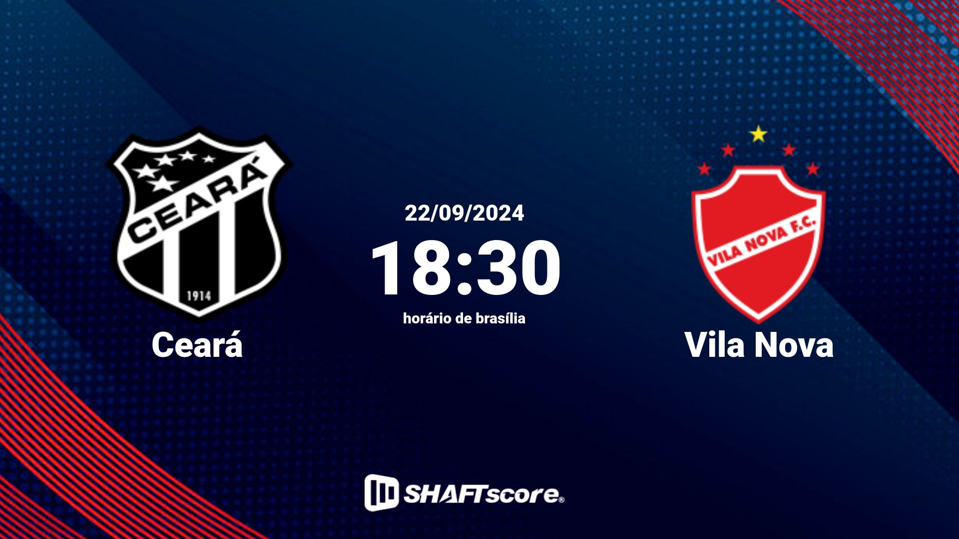 Estatísticas do jogo Ceará vs Vila Nova 22.09 18:30