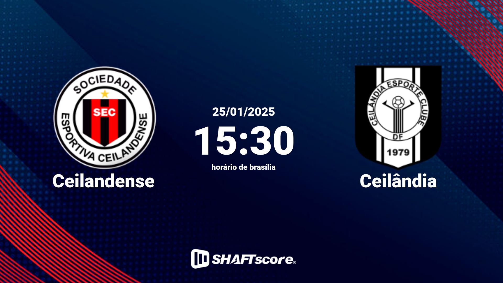 Estatísticas do jogo Ceilandense vs Ceilândia 25.01 15:30