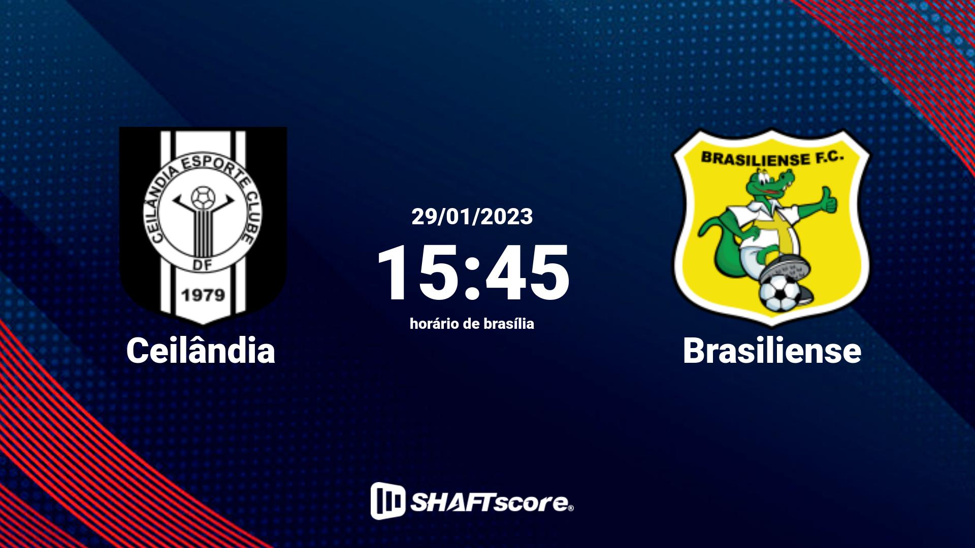 Estatísticas do jogo Ceilândia vs Brasiliense 29.01 15:45