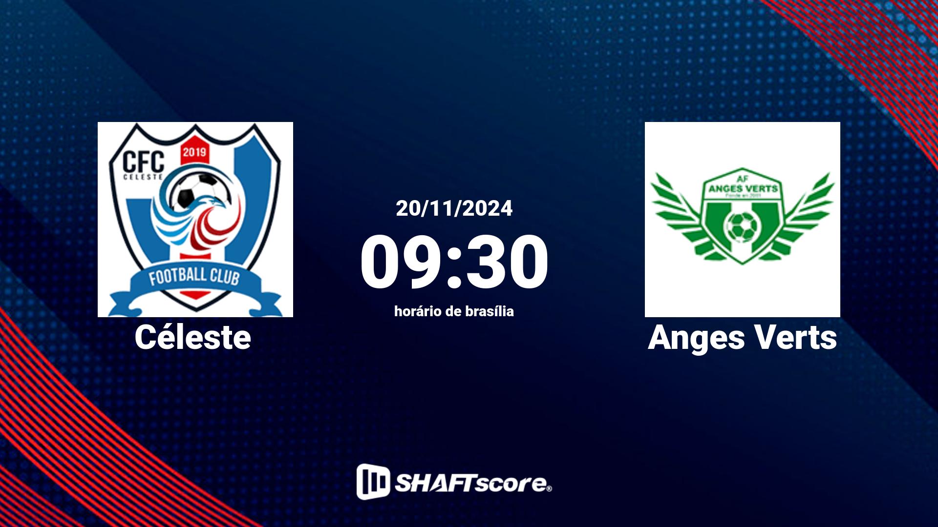 Estatísticas do jogo Céleste vs Anges Verts 20.11 09:30