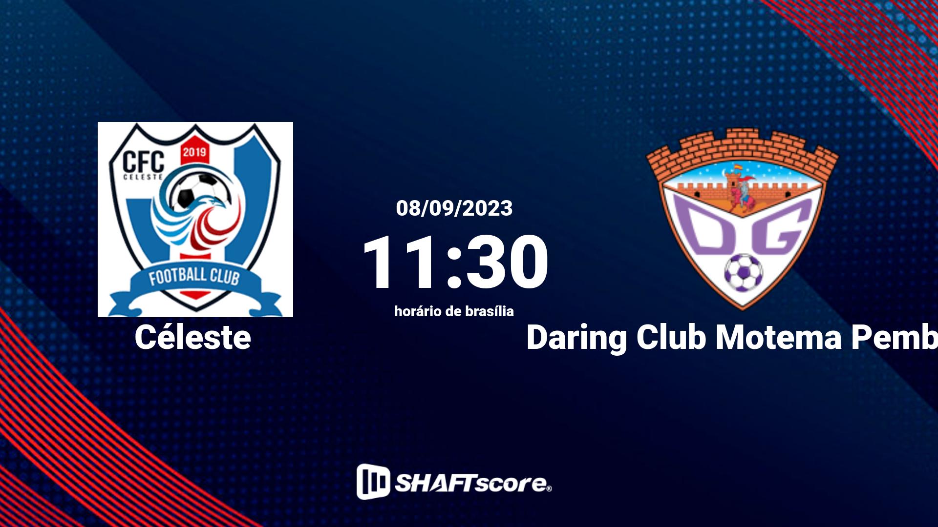 Estatísticas do jogo Céleste vs Daring Club Motema Pembe 08.09 11:30
