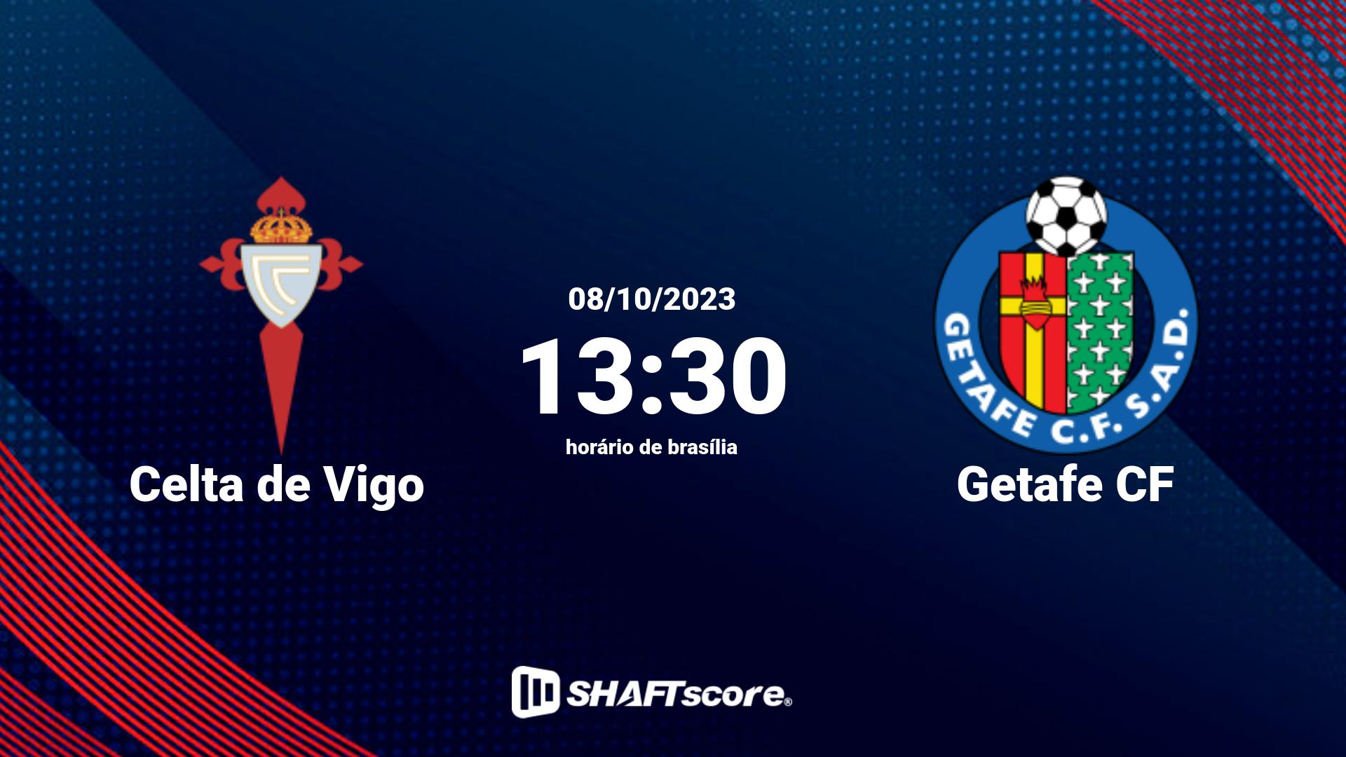 Estatísticas do jogo Celta de Vigo vs Getafe CF 08.10 13:30