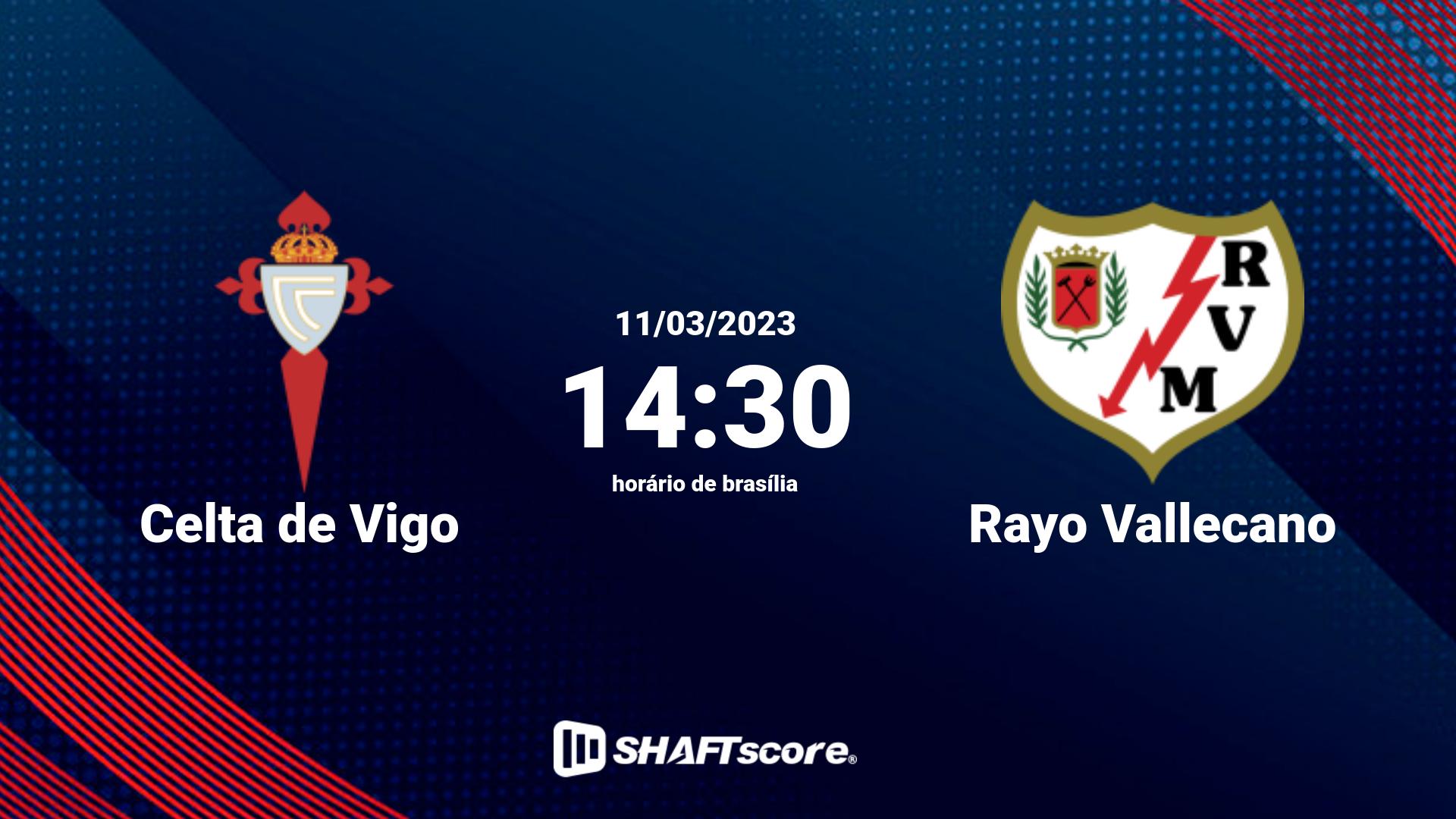 Estatísticas do jogo Celta de Vigo vs Rayo Vallecano 11.03 14:30