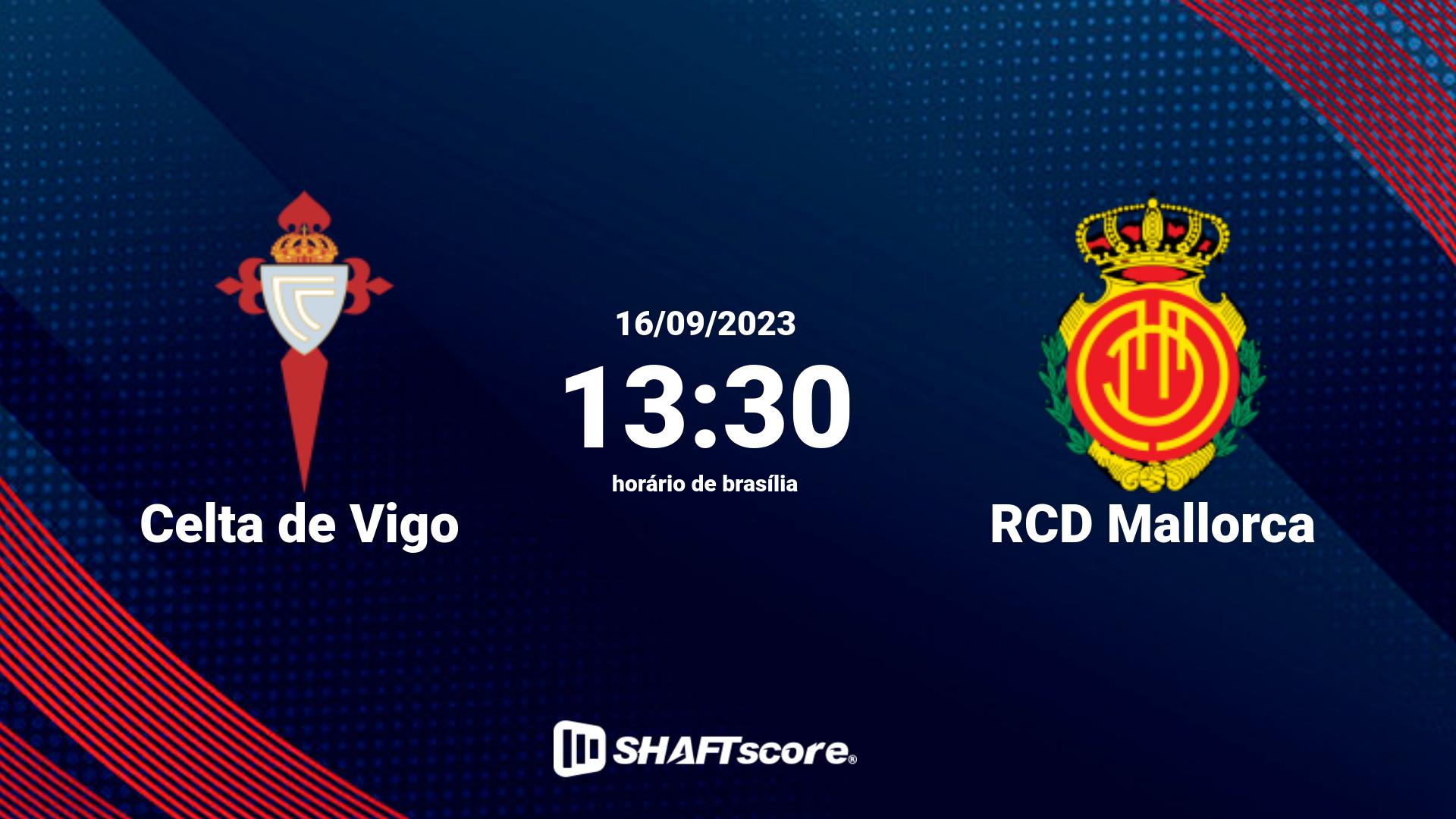 Estatísticas do jogo Celta de Vigo vs RCD Mallorca 16.09 13:30