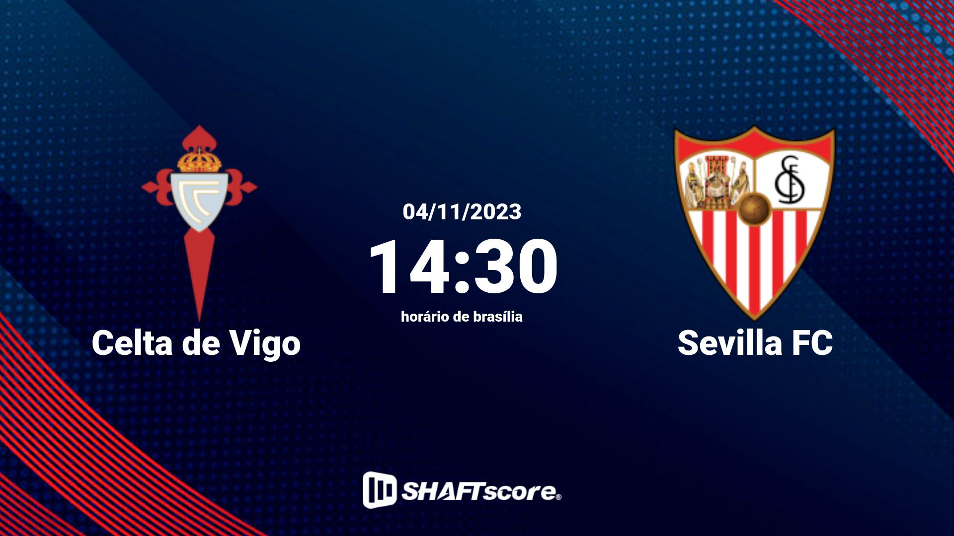 Estatísticas do jogo Celta de Vigo vs Sevilla FC 04.11 14:30