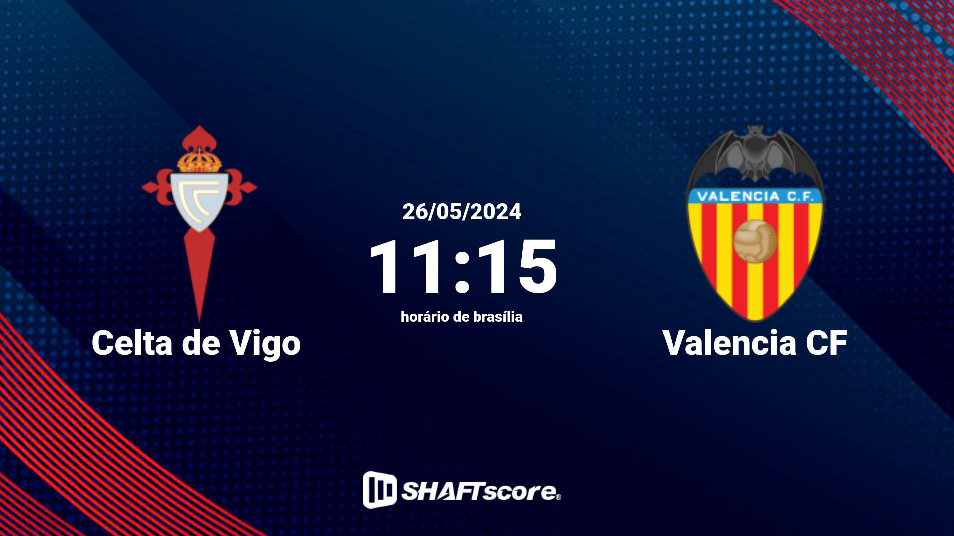 Estatísticas do jogo Celta de Vigo vs Valencia CF 26.05 11:15