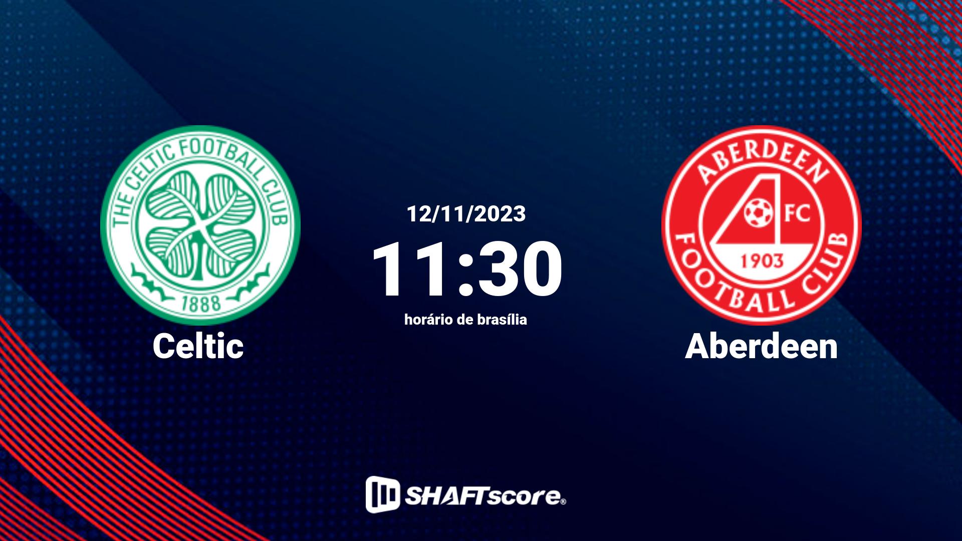 Estatísticas do jogo Celtic vs Aberdeen 12.11 11:30