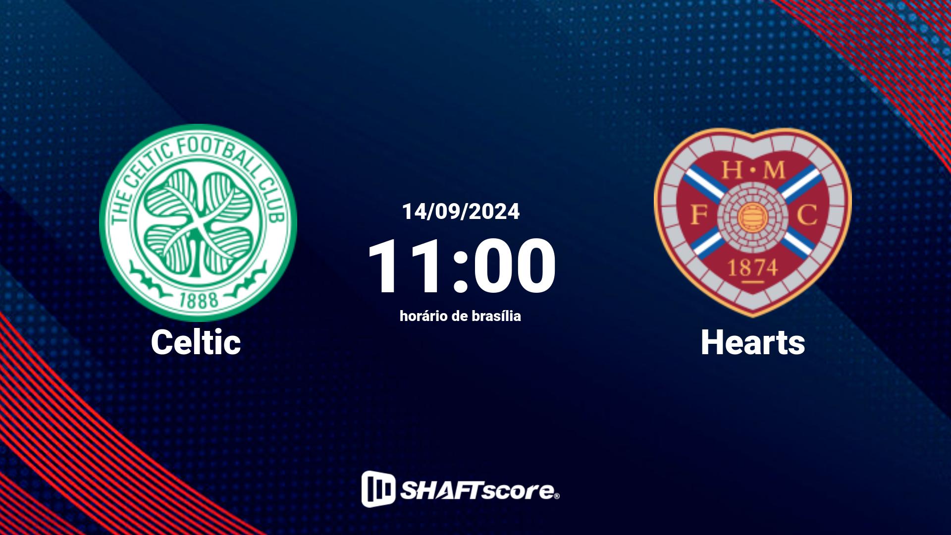 Estatísticas do jogo Celtic vs Hearts 14.09 11:00