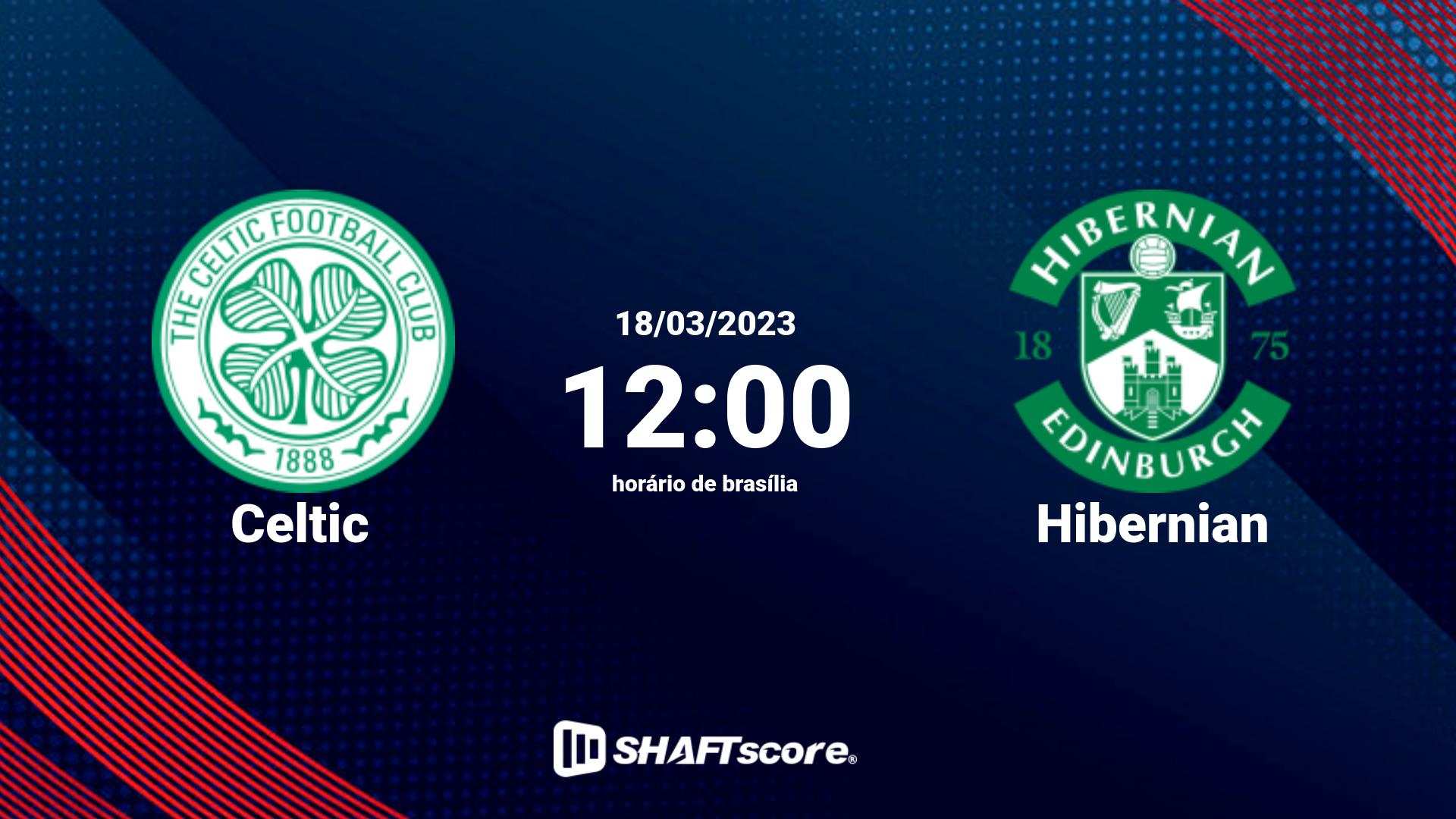 Estatísticas do jogo Celtic vs Hibernian 18.03 12:00