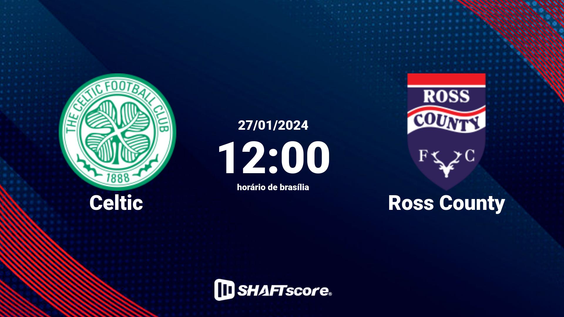 Estatísticas do jogo Celtic vs Ross County 27.01 12:00